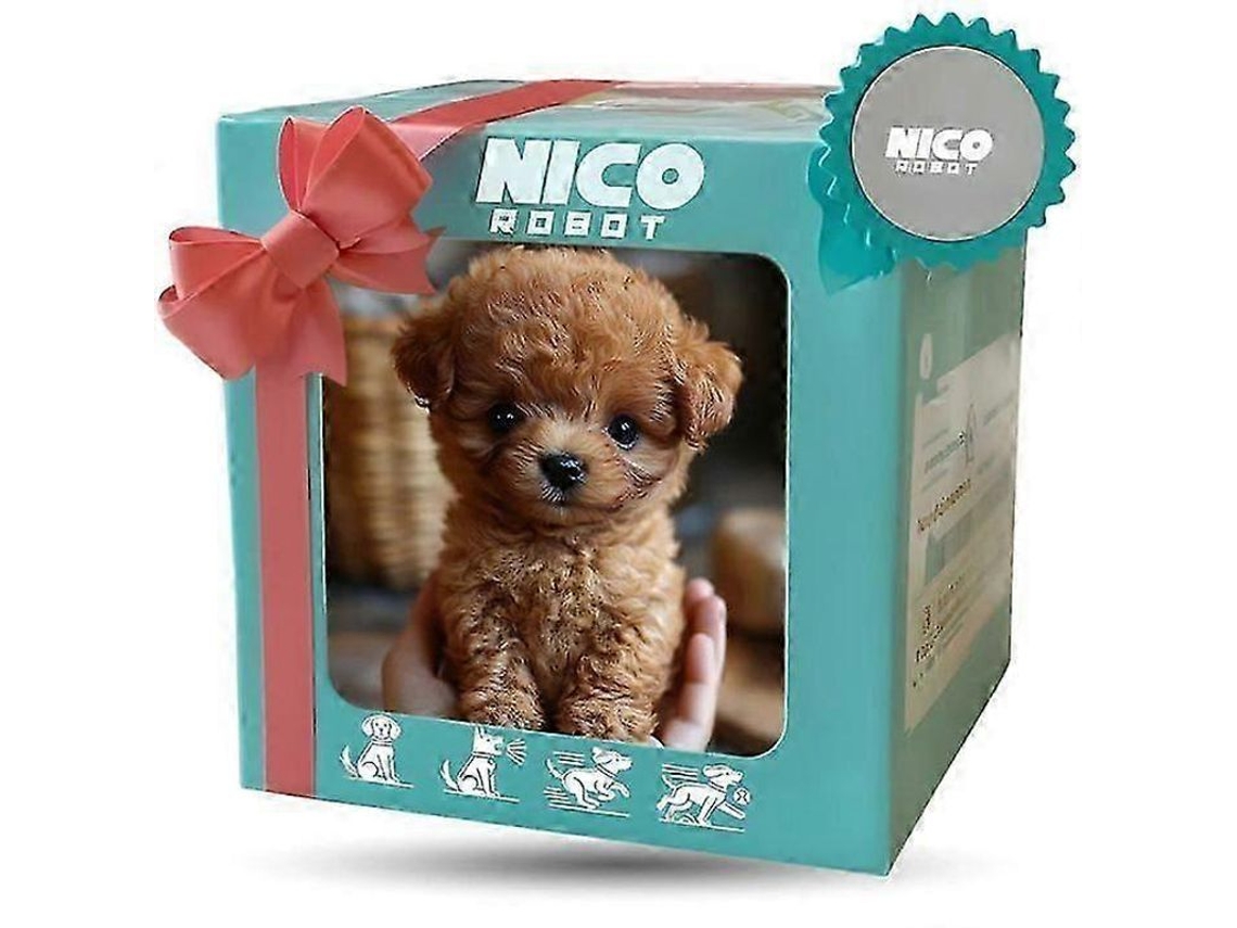 2026 perro Robot Nico, Juguete de Peluche Interactivo Realista Que Actúa como Un Perro de Verdad, Marrón.