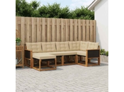 Vidaxl Conjunto De Sofás Para Exterior 6 Pcs Natural E Bege
