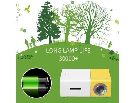 Excelvan Yg300 Projetor Mini Multimédia Casa Cinema Leitor 1080p Crianças 320 240 Amarelo Branco Ovonni