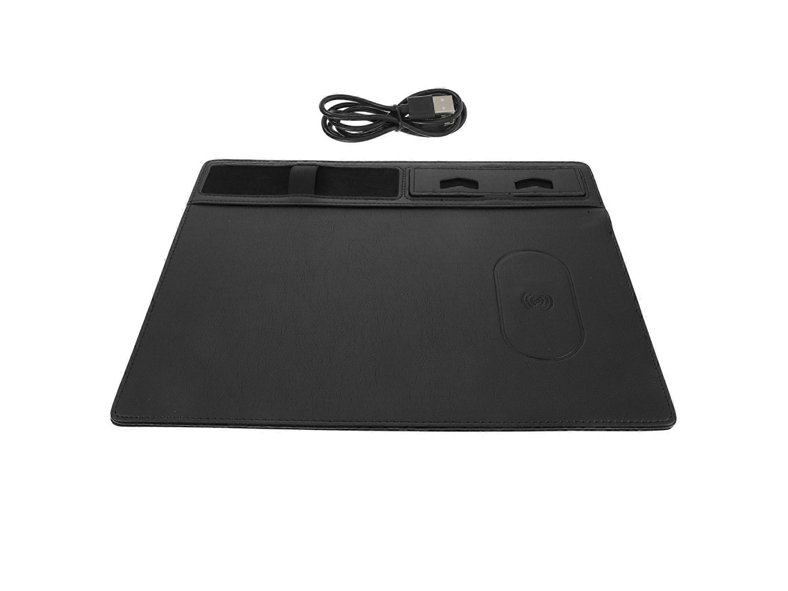 Mousepad Com Carregador Portátil Para Mesa, Preto, 32x26cm. Estilo Moderno E Funcional Que Mantém Sua Mesa Organizada. 1 Unidade. Olysi Shop