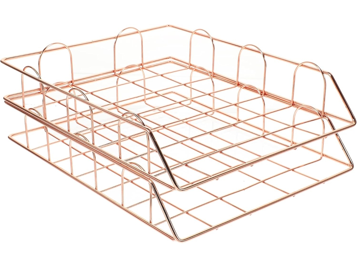 Organizador de Arquivos Metálico Healeved 2 Peças, Suporte Metal Preto, Prateleira para Escritório, Acabamento