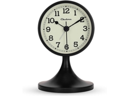 Reloj Analógico De Alarma Metálico Silencioso Retro Con Soporte Desmontable Para Dormitorio Oficina Negro