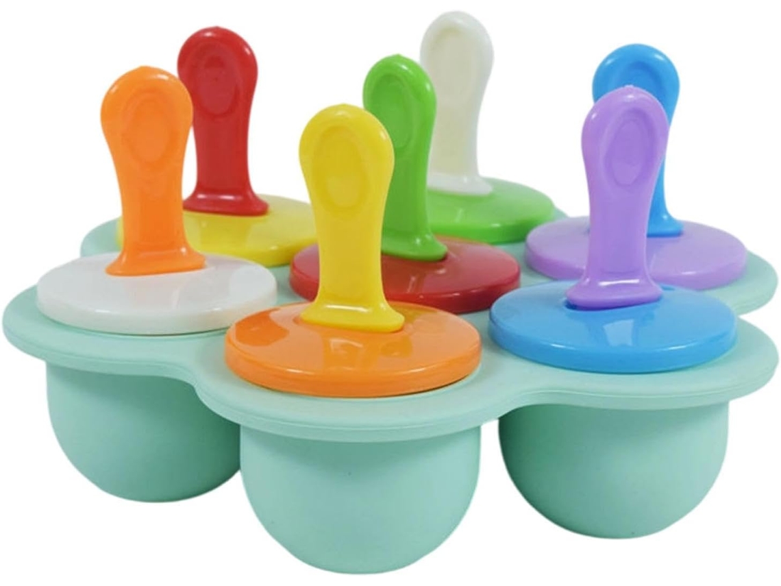 Forma Para Picolé Com 7 Cavidades De Silicone, Fácil De Desenformar