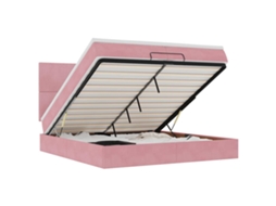 Moldura de Cama Otomana com Colchão Rosa 200x200 cm Veludo MAISON EXCLUSIVE