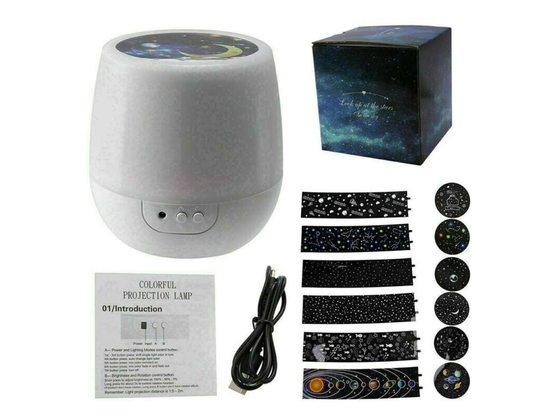 Girando a luz LED Light Projecor Star Moon Sky Crianças Lâmpada de humor Night Hoje de Natal SLD