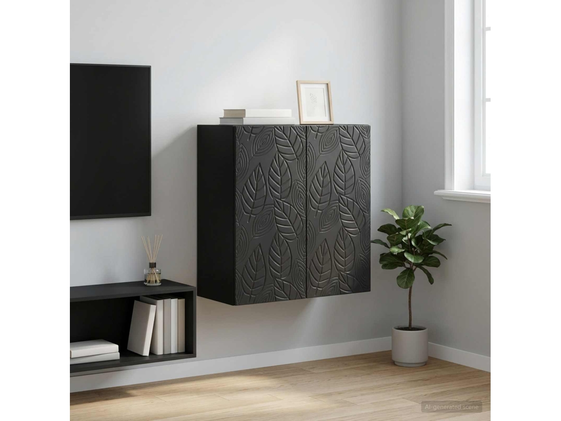 Vidaxl Armário De Parede 59 X 31 X 60 Cm Derivados De Madeira Preto