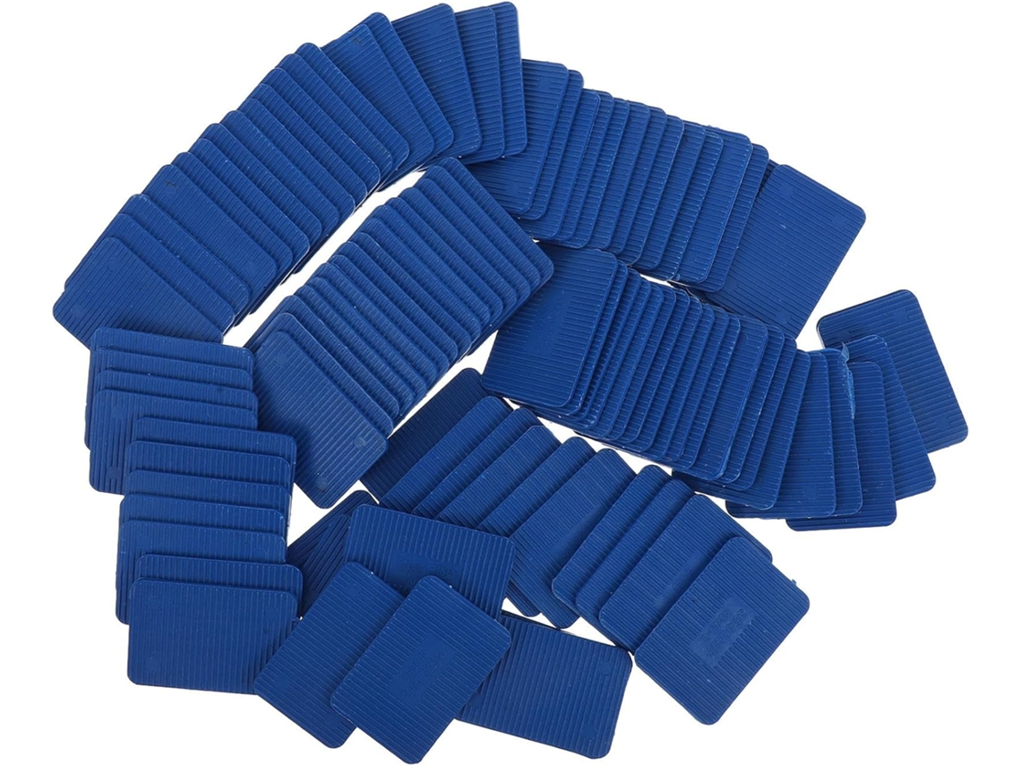 Cunhas De Nivelamento Mikikit Em Plástico Azul, 100 Peças, Cunhas Planas Versáteis Para Reduzir O Ruído De Vibração Em