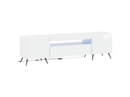 Vidaxl Gabinete De Tv Led Branco Brilhante Derivados De Madeira