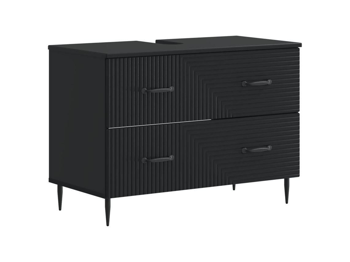 Vidaxl Armário Para Pia De Banheiro Haarlem Preto 82 X 41 X 58,5 Cm
