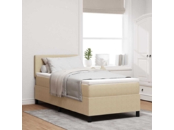 Vidaxl Cama Box Com Cabeceira Cinza Claro E Branco 80 X 200 Cm