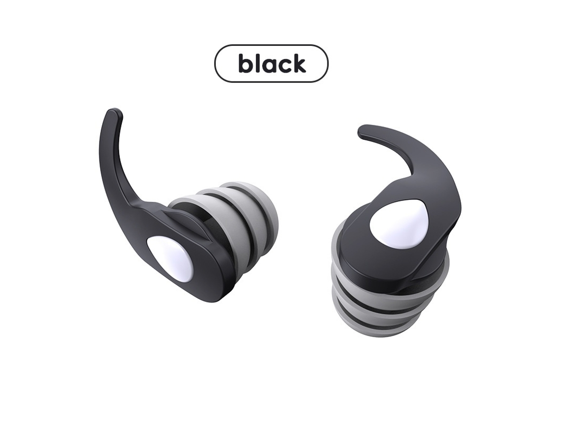 Protetor Auricular Infantil Elysve, Modelo Es500, Silicone, Preto