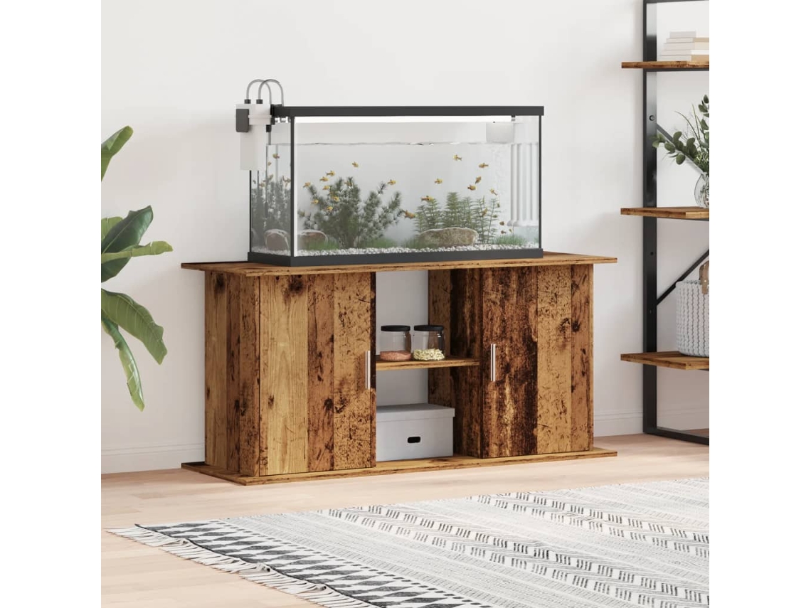 Vidaxl Suporte De Aquário 121x41x58 Cm Deriv. De Madeira Madeira Velha