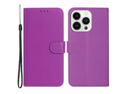 Capa Em Couro Pu À Prova De Choque Para Apple Iphone 16pro Max - Roxo
