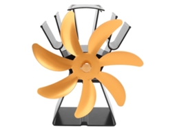 2026 Store ventilador de Estufa com 7 Pás Motor Calor Silencioso para Estufa de Madeira Base Trapezoidal Ouro