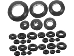 Kit Com 260 Peças De Arruelas Borracha Pretas Dupla Face Para