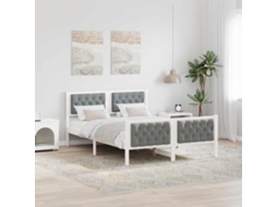 Vidaxl Estrutura Da Cama Com Cabeceira Cinzento-claro 150 X 200 Cm
