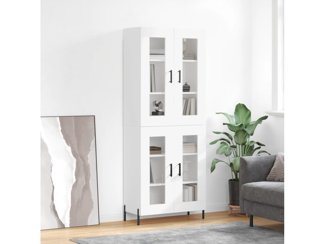 Armario alto 69,5x34x180 cm Derivados de madera Blanco