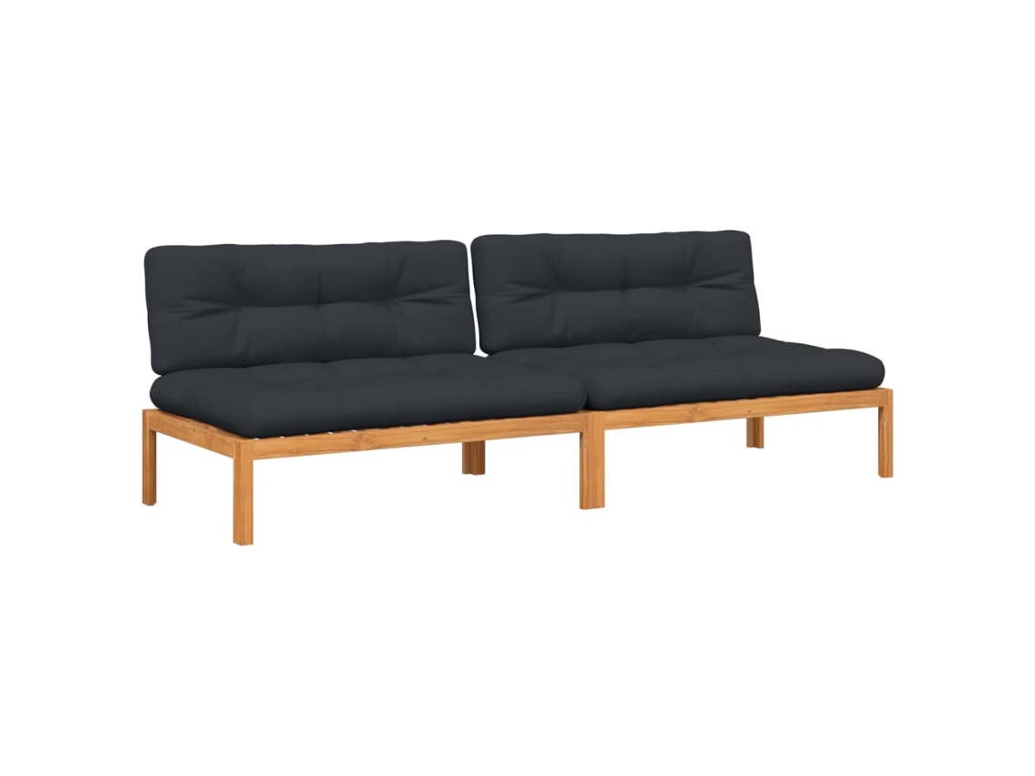 Maison Exclusive - Sofás Centro Paletes P/ Jardim 2pcs C/ Almofadões Acácia Maciça
