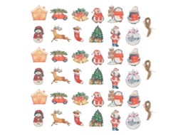 36 Adornos Colgantes De Navidad De Madera: Muñeco De Nieve, Elfo Y Campana Para Sala, Dormitorio Y Cocina