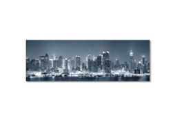 Pintura decorativa de paisagem urbana noturna, com criatividade panorâmica e adequada para diversos cenários.