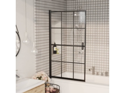 Vidaxl Divisória De Chuveiro Esg 80x140 Cm Preto