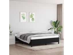 Vidaxl Estrutura De Cama Sem Colchão 160x200 Cm Tecido Preto