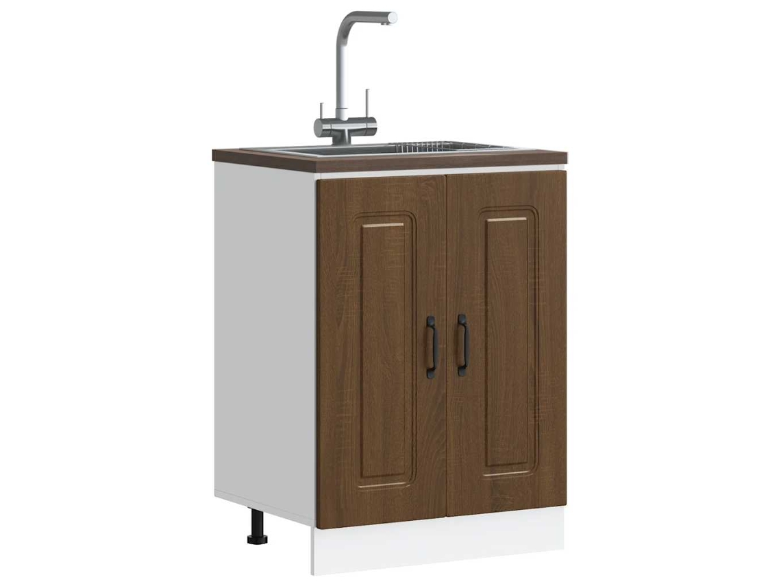 Vidaxl Armário Baixo Lavatório Kalmar Carvalho Castanho 60x46x81,5 Cm