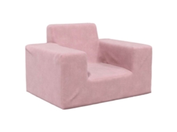 Vidaxl Sofá Infantil De Pelúcia Rosa