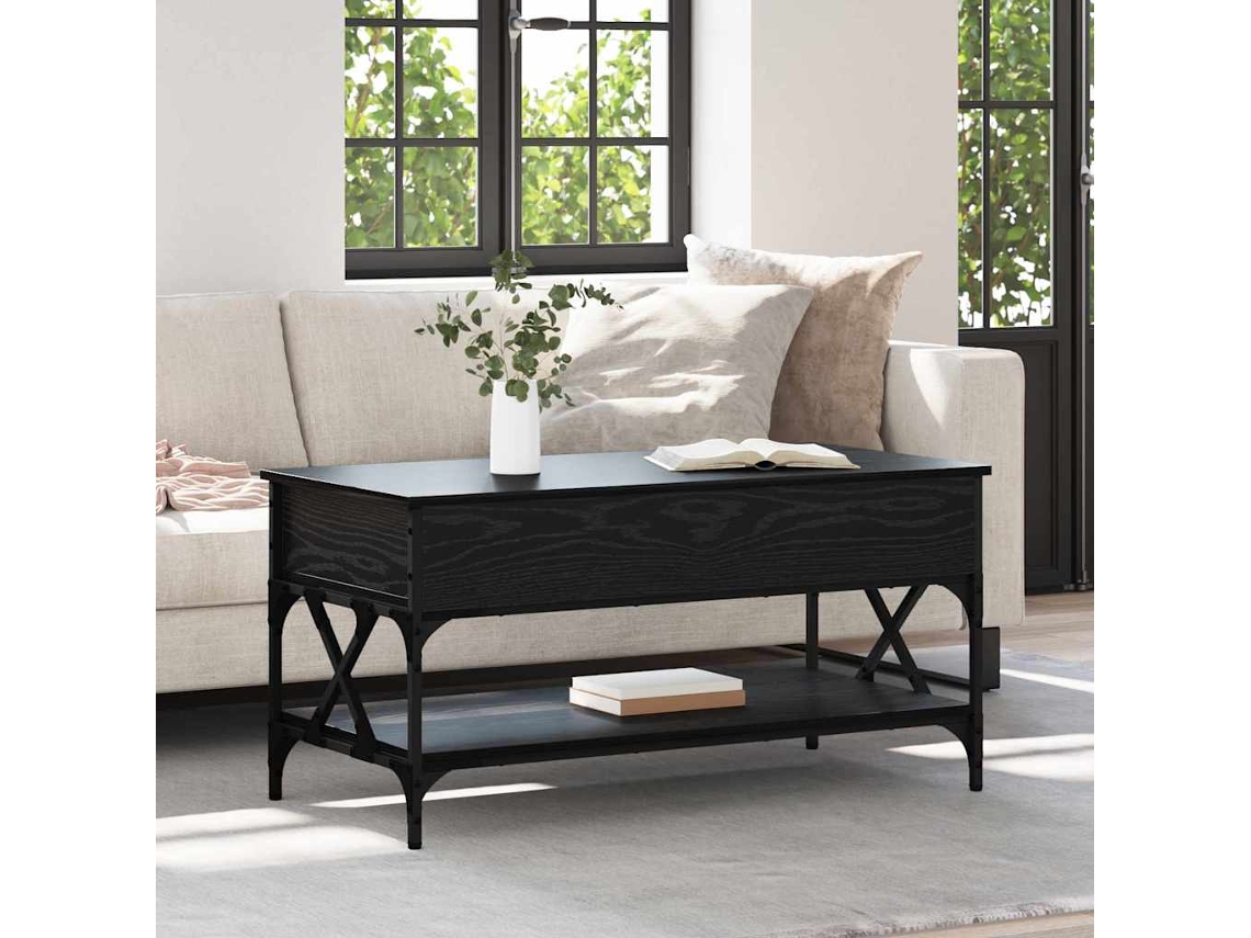 Vidaxl Mesa De Centro Carvalho Preto 100 X 50 X 50 Cm