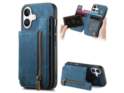 Capa Retrô De Couro Com Zíper Para Iphone 17