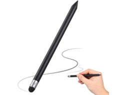 Caneta Capacitiva Preta Para Smartphones E Tablets, Feita De Plástico Resistente.