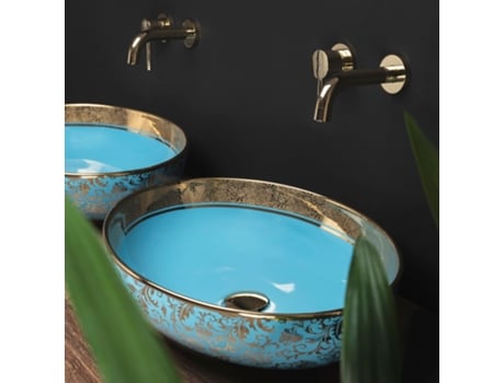 Lavatório De Apoio Rea Margot Blue Gold