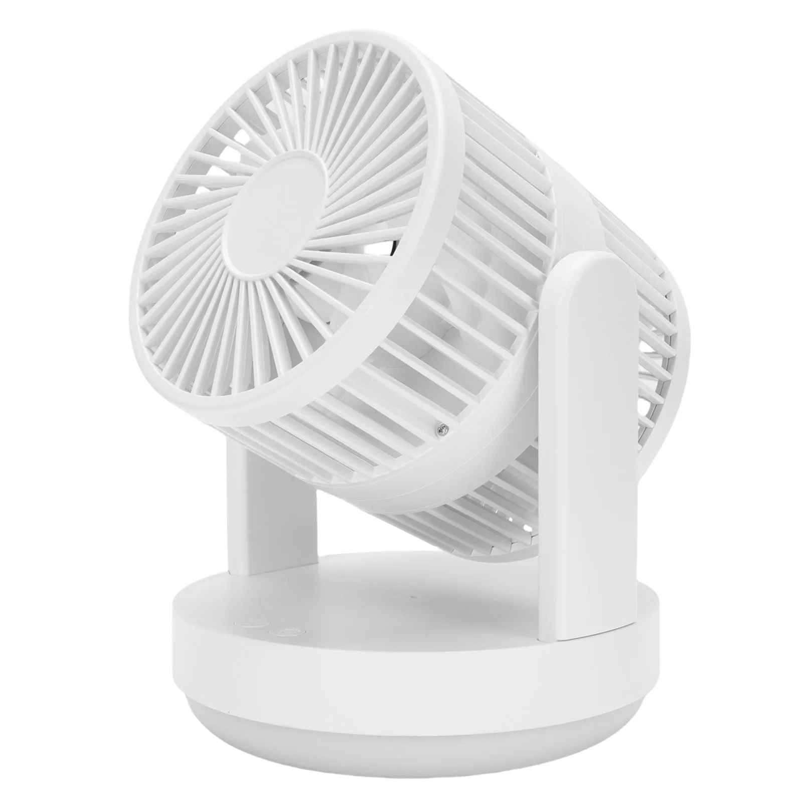 Ventilador de Mesa Recarregável com Três Velocidades, Luz Noturna e Circulação de Ar Oscilante. MDUG (marrom Claro)