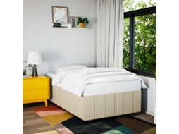 Vidaxl Estrutura De Cama Sem Colchão 120x200 Cm Tecido Cor Creme