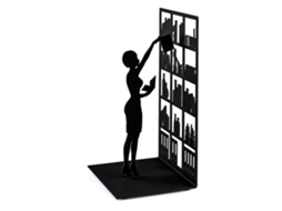 BALVI Bookend a Biblioteca Preto