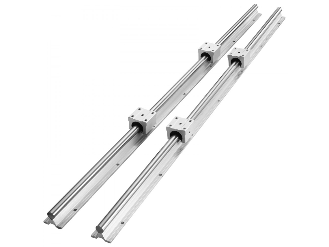 Guia Linear Sbr16 1000mm Com 4 Blocos Em Alumínio Para Cnc Tekmaquinas