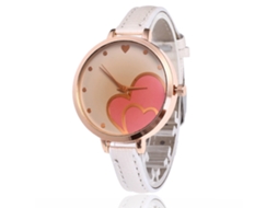 Relógio de Pulso Feminino Estilo Coreano Pulseira de Couro Simples Moda Quartzo Branco