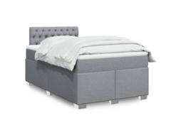 Vidaxl Cama Boxspring Com Colchão 120x190 Cm Tecido Cinzento-claro