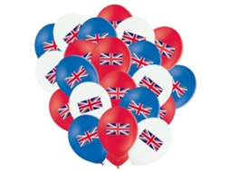 Laxiscreed Conjunto De Balões Com Logo Union Jack Vermelho, Azul E Branco Para Decoração De Festas
