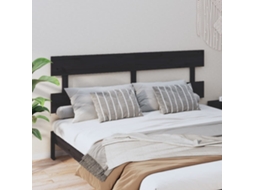 Vidaxl Cabeceira De Cama 184x3x81 Cm Pinho Maciço Preto