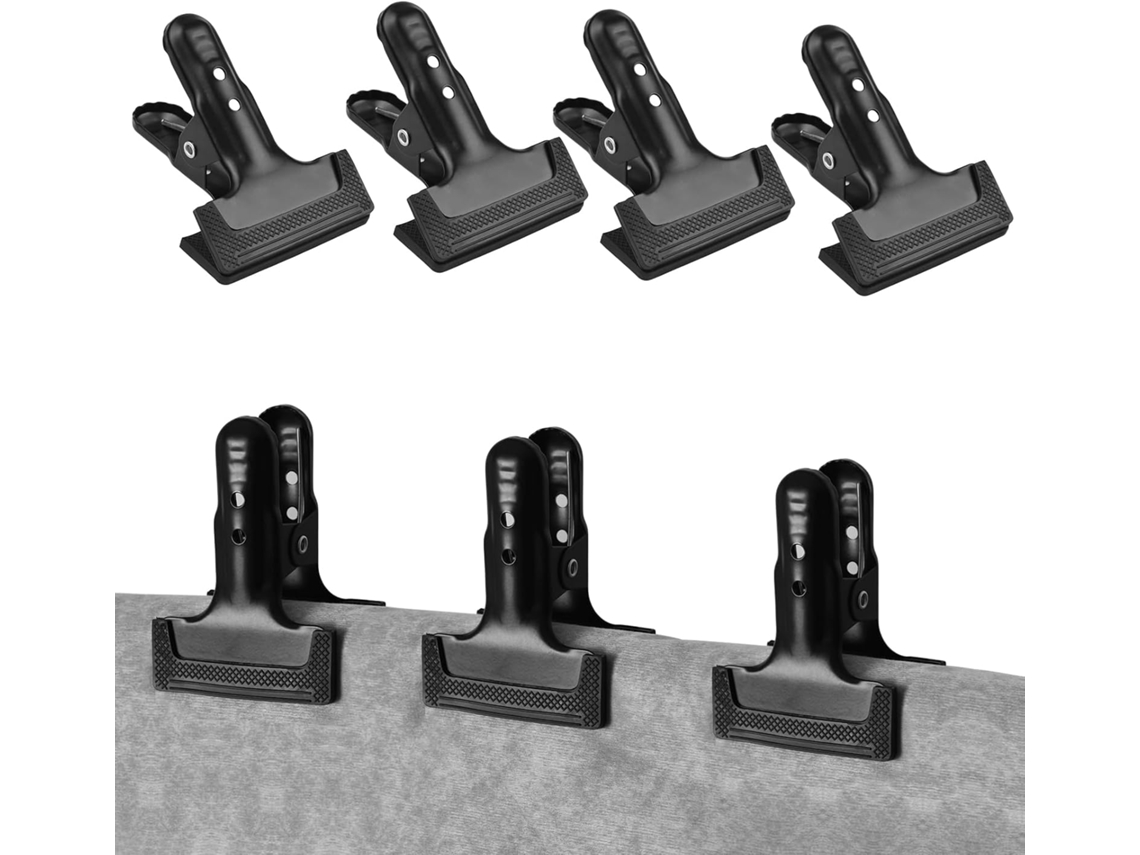 Clipes De Fundo Metálicos Resistentes Genéricos, Grampos De Mola Resistentes Com Almofadas Borracha, Suporte De Fundo
