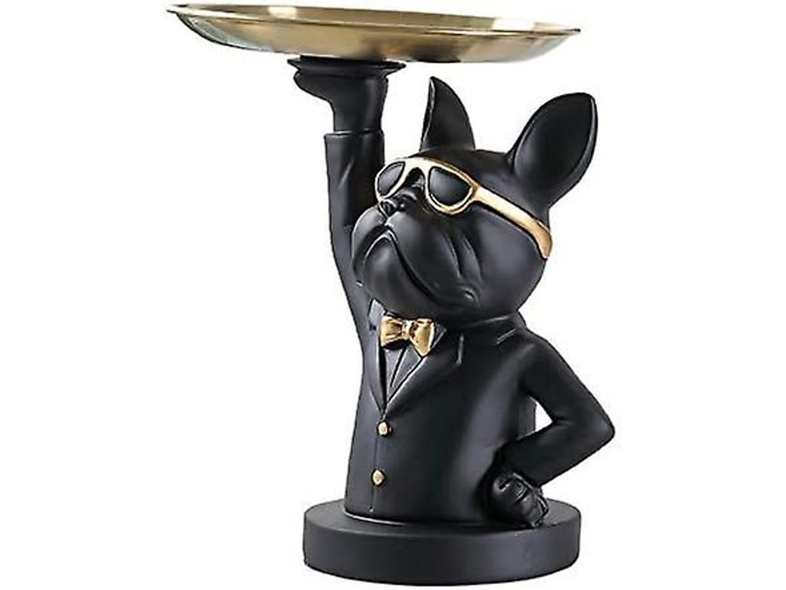 2026 estatua de Bulldog Francés Con Bandeja de Acero Inoxidable, Decoración de Mesa, Almacenamiento Multifuncional, Escultura Moderna para Hogar
