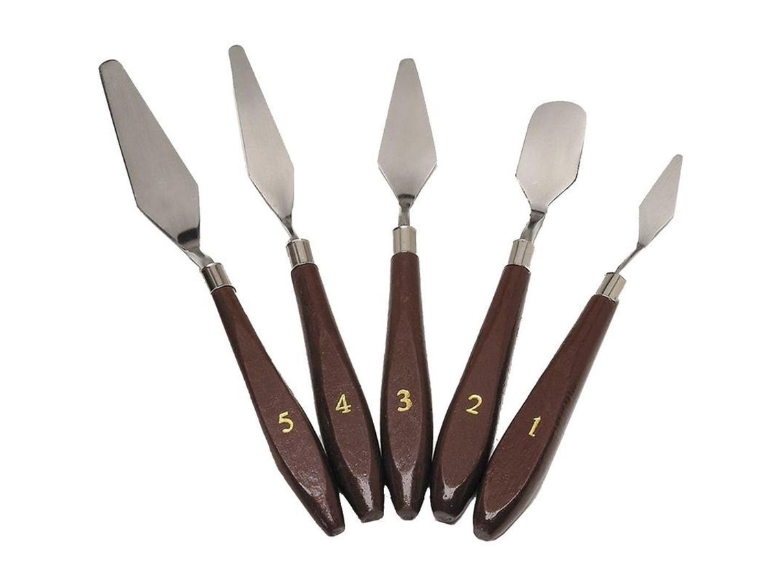 Rebe-conjunto De 5 Lâminas De Pintura, Espátulas De Aço Inoxidável Para Misturar E Raspas Na Pintura