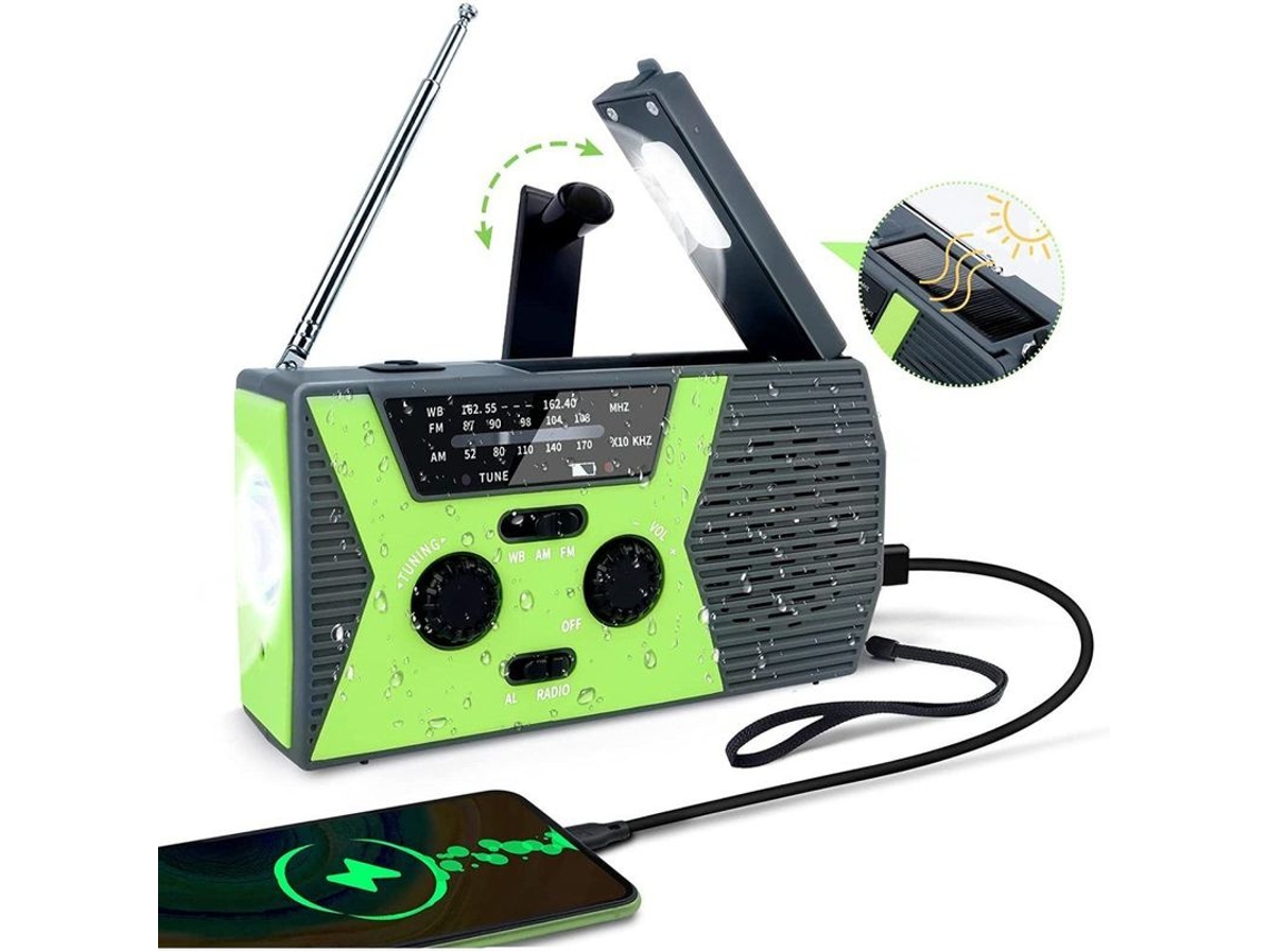 Rádio de Manivela, Solar Am/fm, Mundial, Emergência, Usb AQUAFORGE