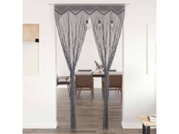 Vidaxl Cortina Macramé 140x240 Cm Algodão Antracite