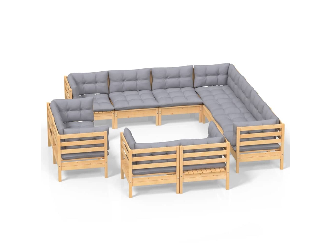 Garden Lounge Set, Garden Lounge Sets Vidaxl Cinzeto Madeira De Pinho (n/a)