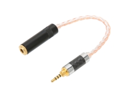 Cable Extensor para Auriculares de 15 Cm Con Adaptador Macho de 2,5 Mm a Hembra de 3,5 Mm.