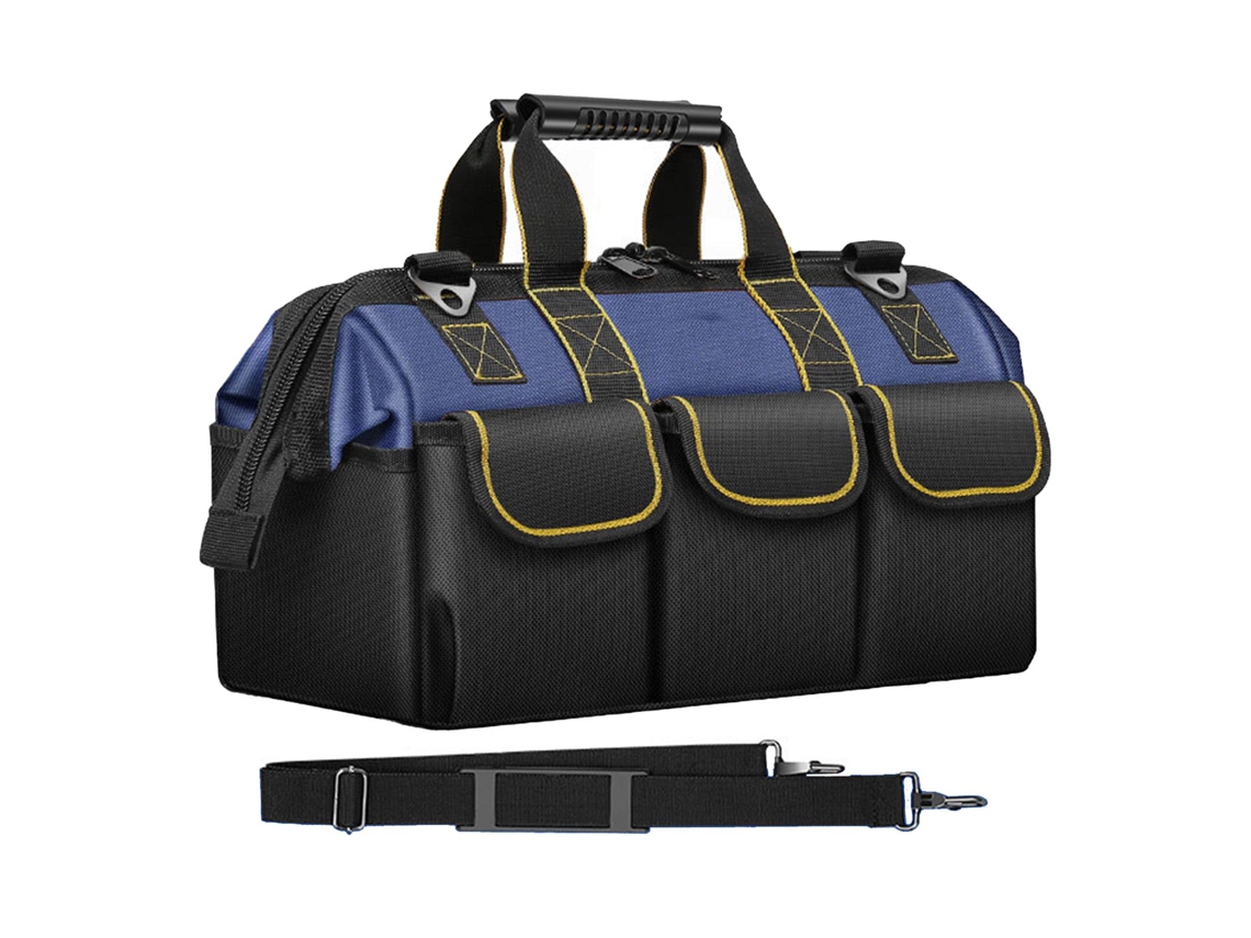 Bolsa organizadora portátil para ferramentas, em tecido Oxford grosso, ideal para eletricistas e carpinteiros.