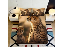 Conjunto de Cama com Estampa 3d Família em Microfibra Fronha 200x25cm