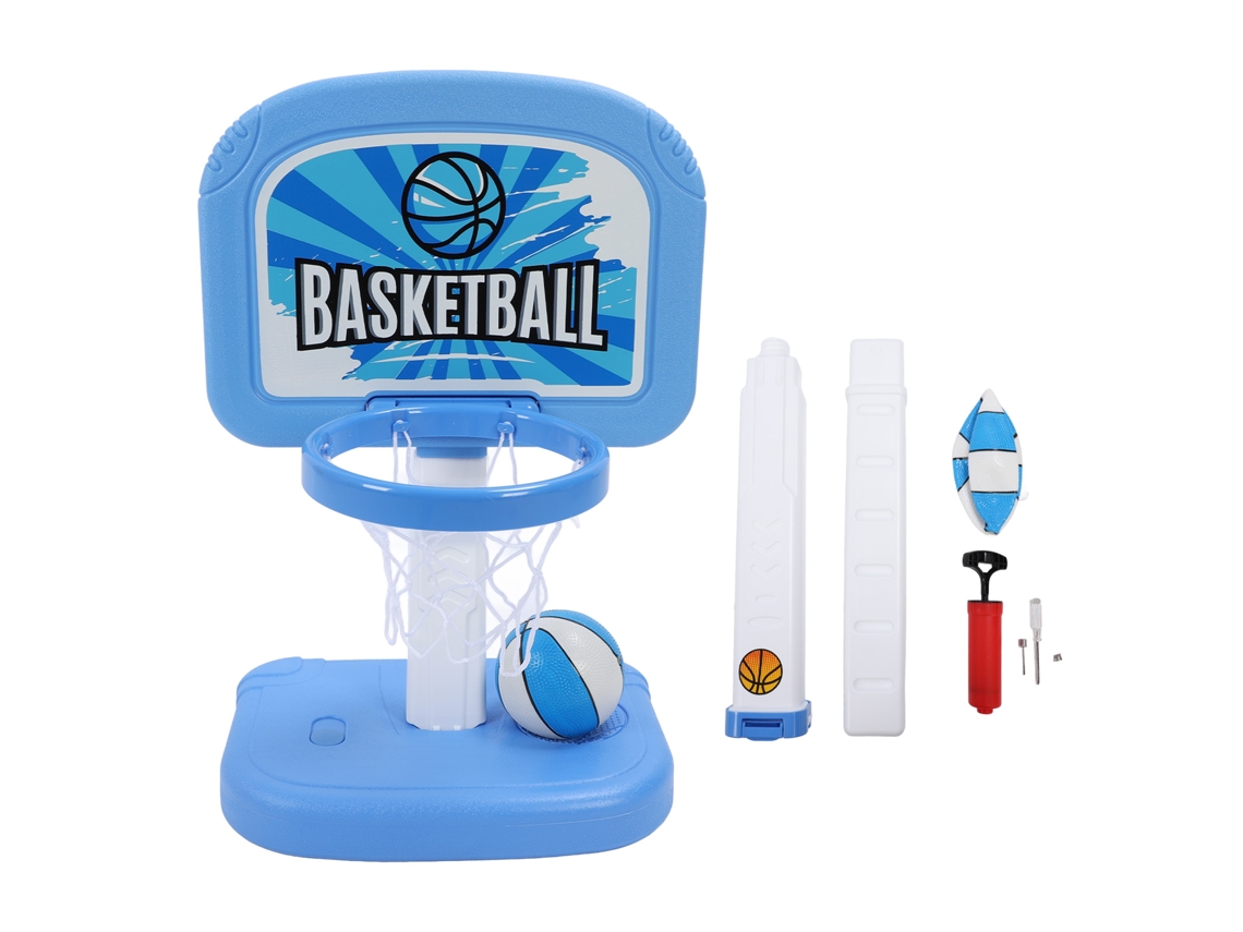Cesta de basquete ATS para piscina com altura ajustável, jogo interativo com 2 bolas e bomba para crianças, para uso interno e externo.